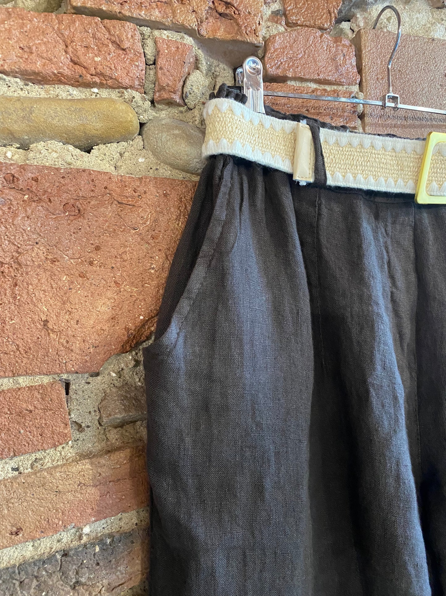 Pantalone Sweet in Lino colore cioccolato