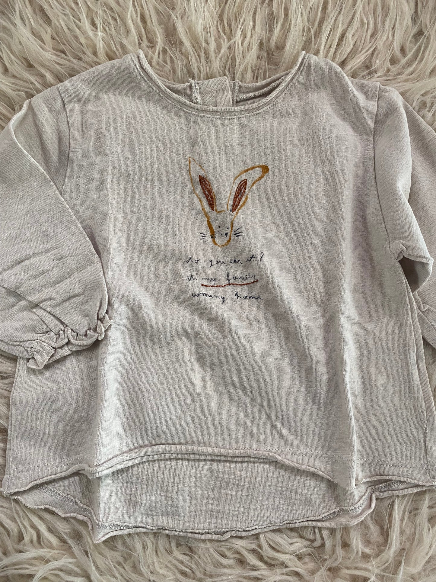 T-shirt cotone colore écru con stampa davanti