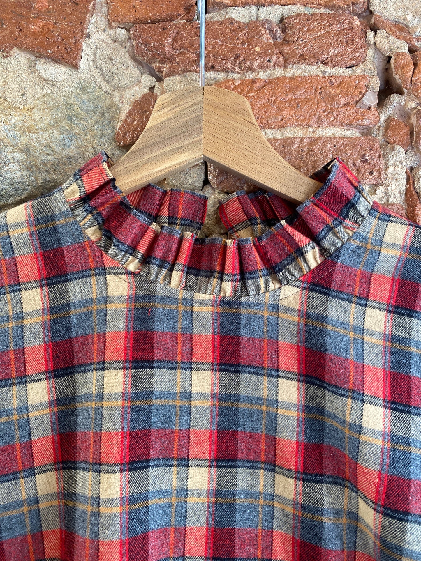 Camicia Andrea check grey beige bordeaux