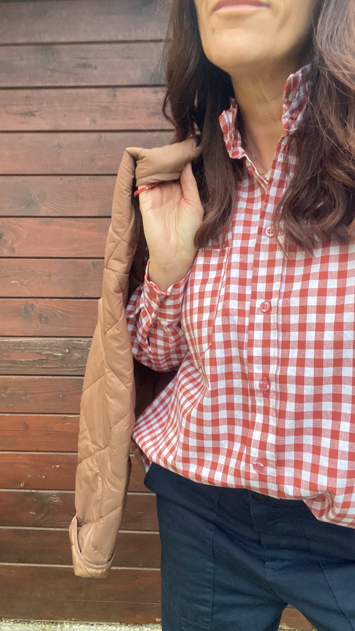 Camicia Jolina check bianco e pecan