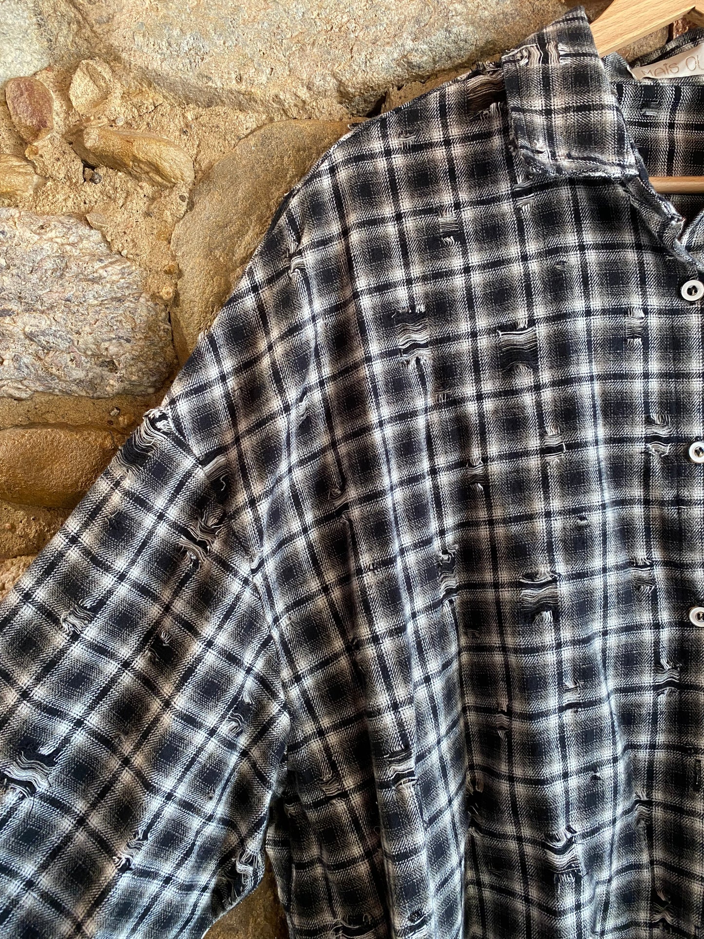 Camicia Mind check black grey