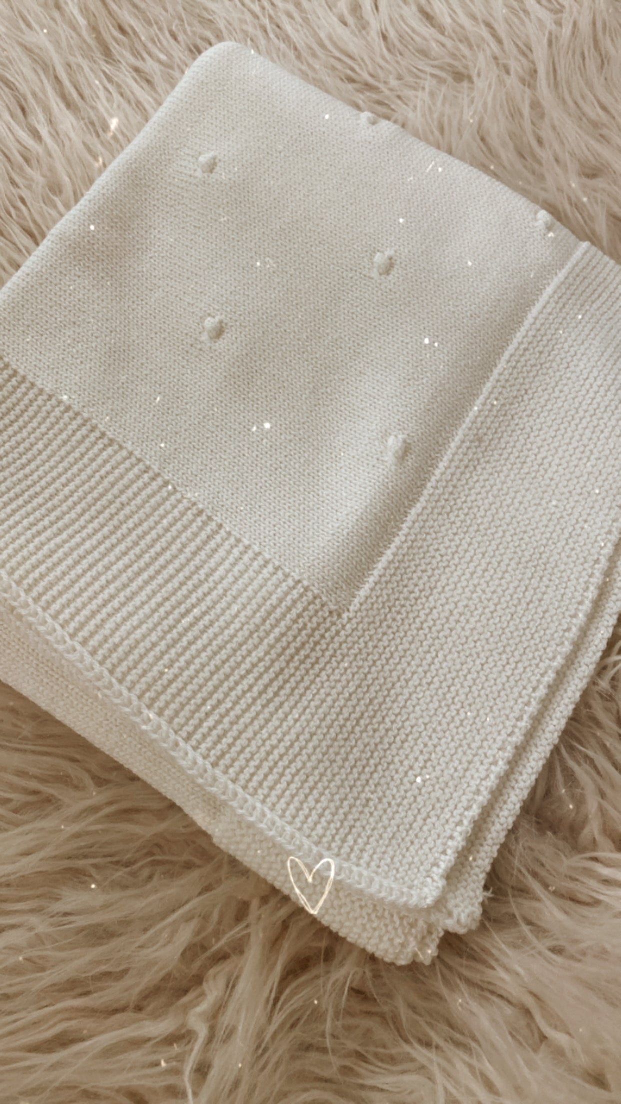 Coperta in lana merino colore panna