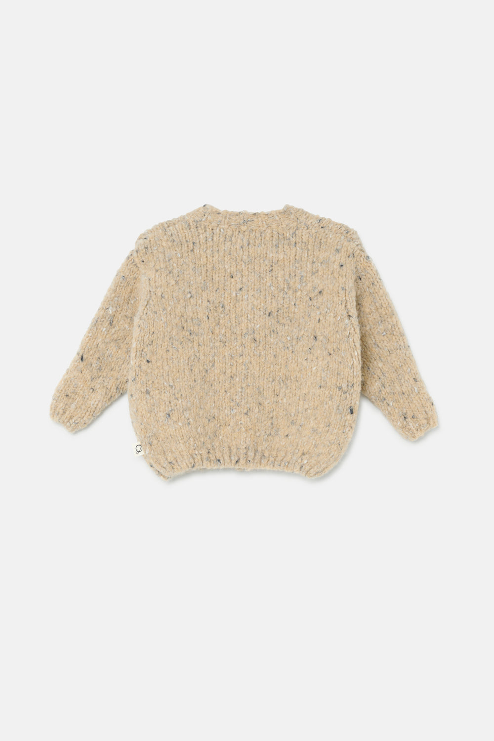 Cardigan in lana colore sabbia mélange