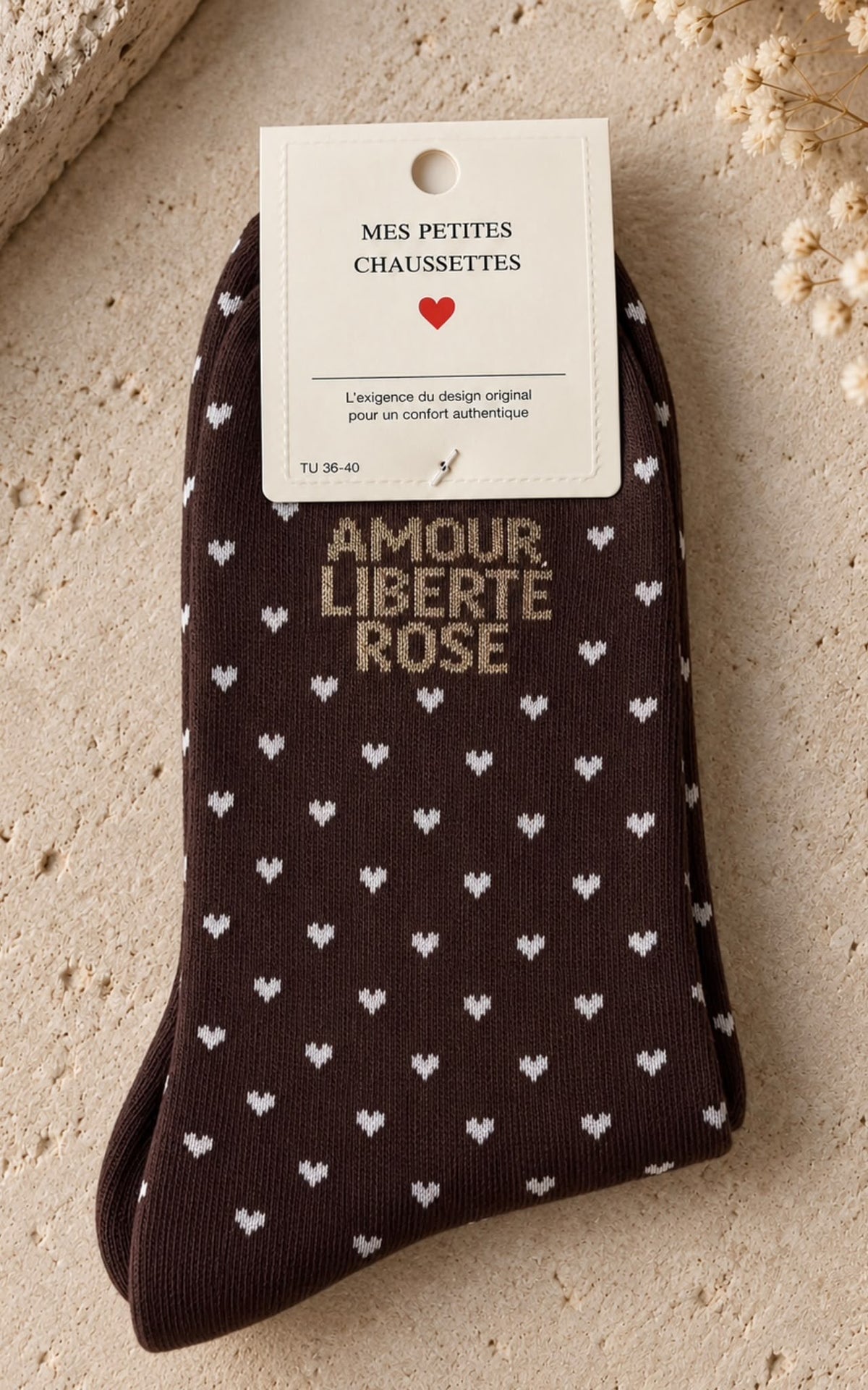 Calze Amour Liberté choco cuore pink