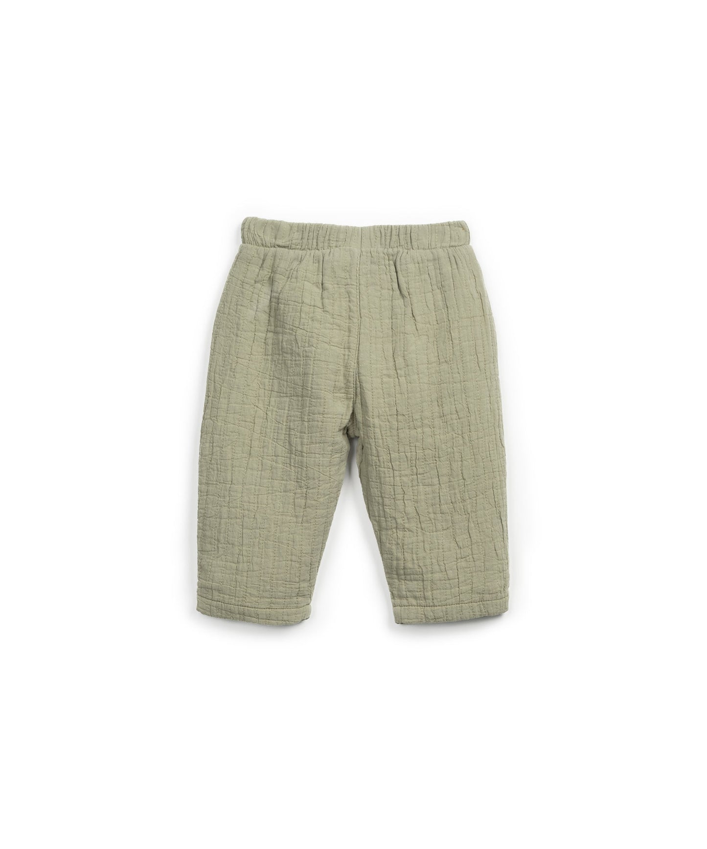 Pantaloni in tessuto goffrato colore verde