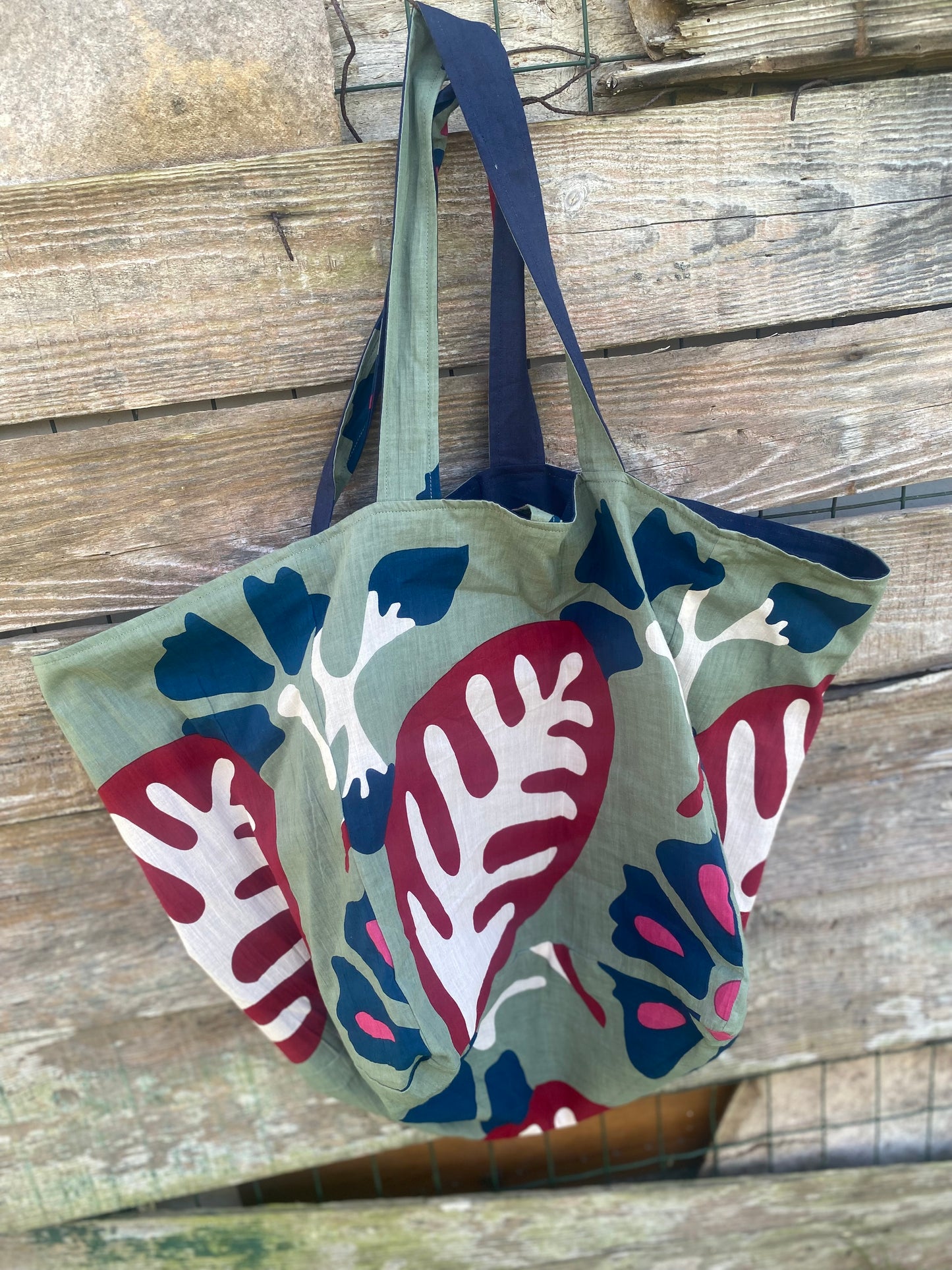 Borsa tote in cotone riciclato Equateur Kaki