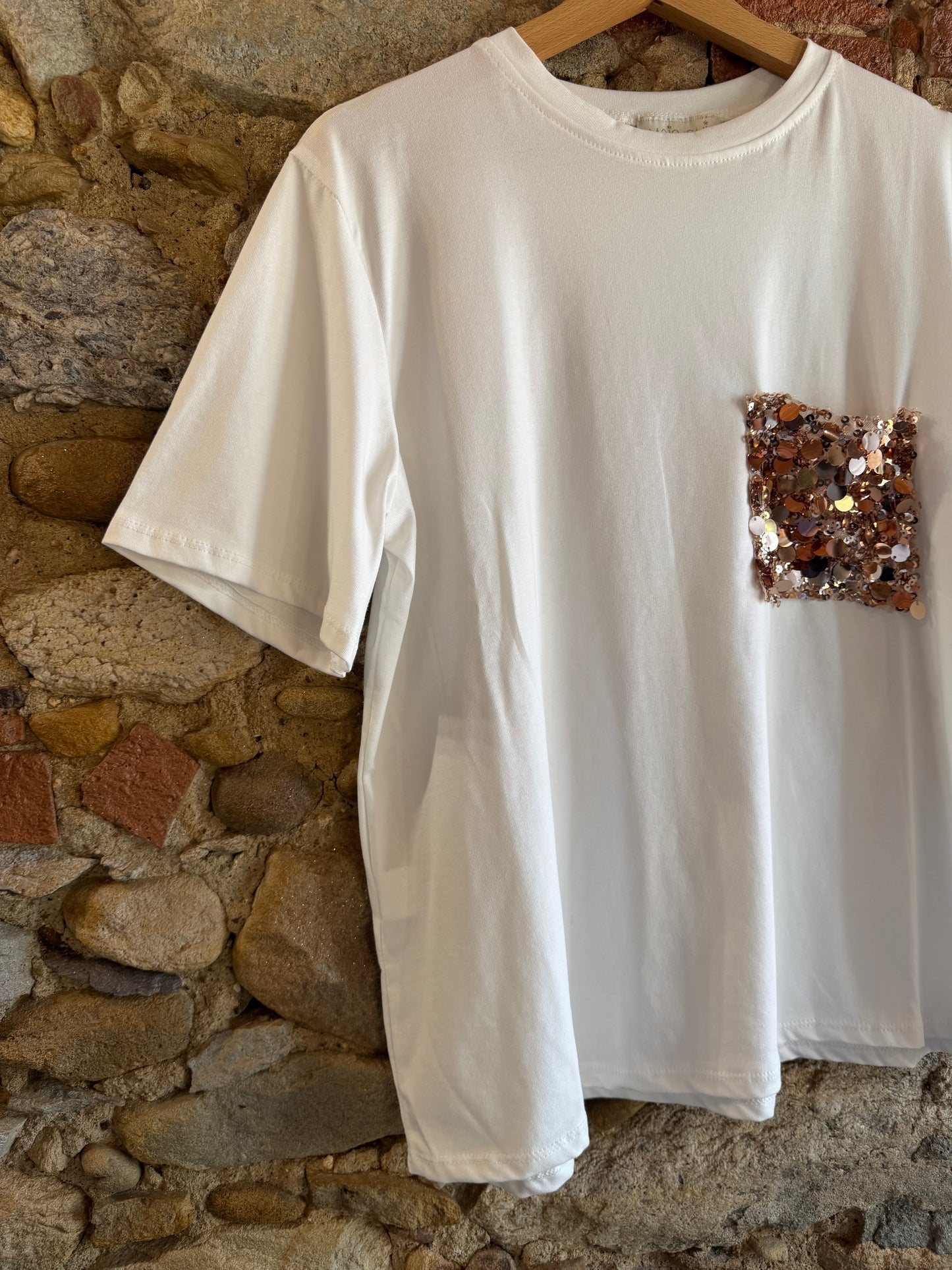 T-shirt Sparkle oro rosa