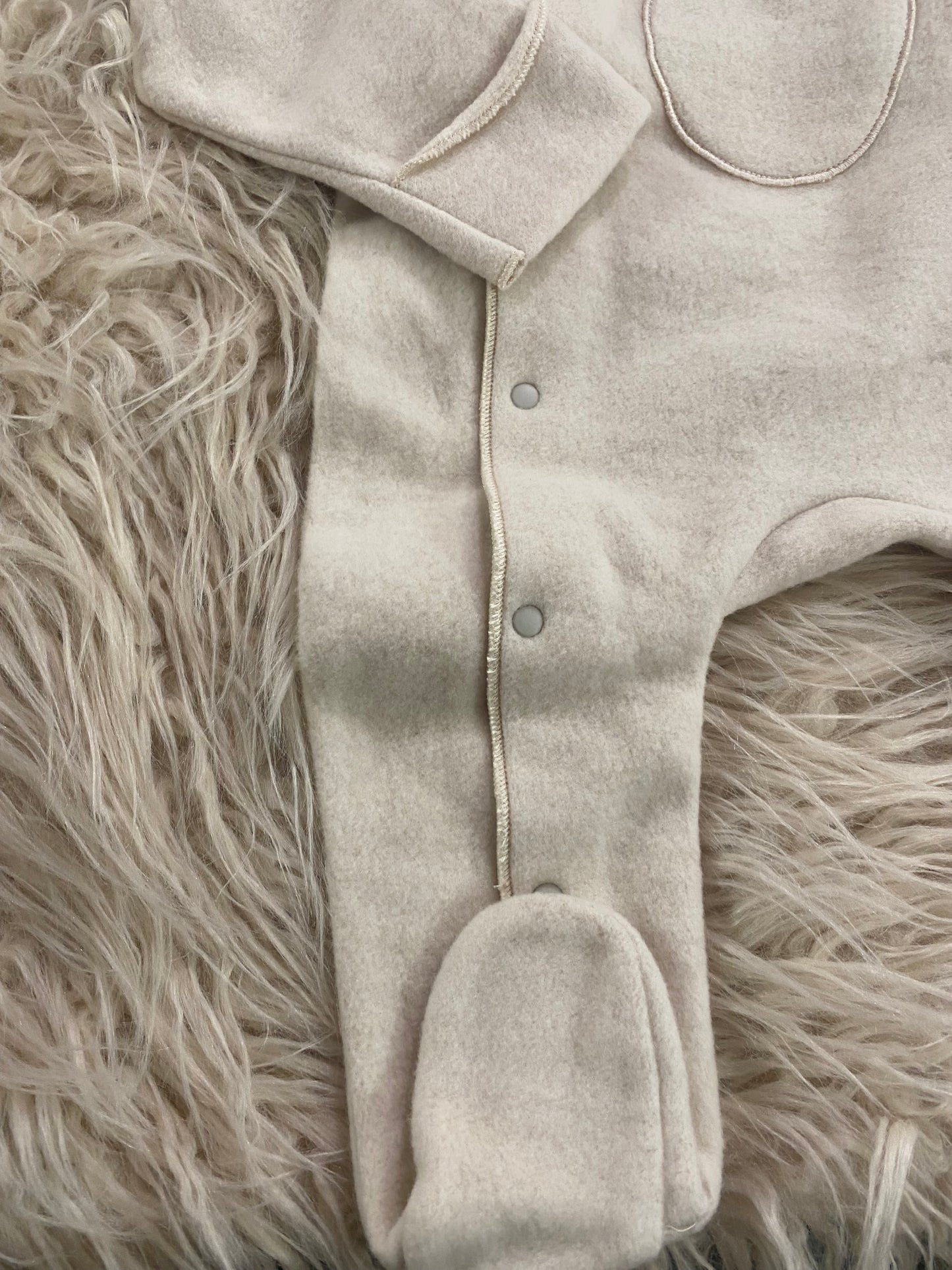 Tutina intera in pile colore naturale