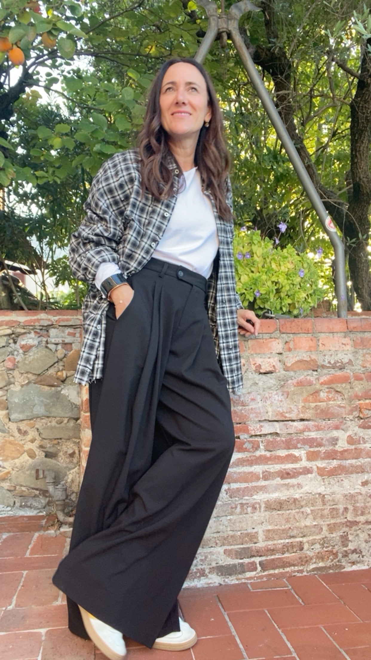 Camicia Mind check black grey