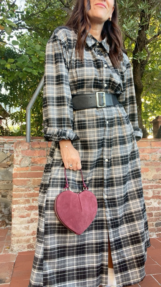 Abito Pauline check grey black