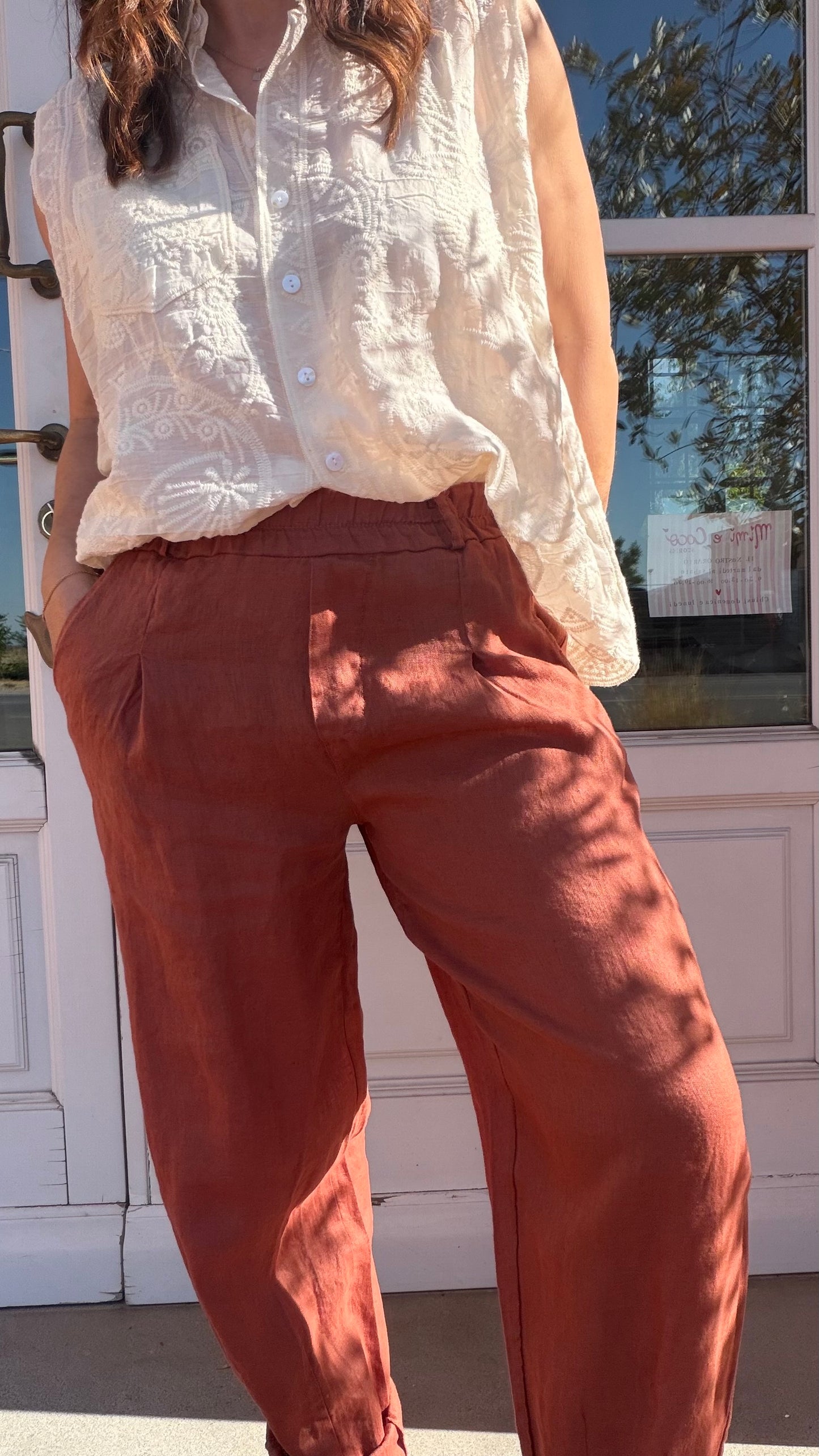 Pantalone Philip Lino Paprika
