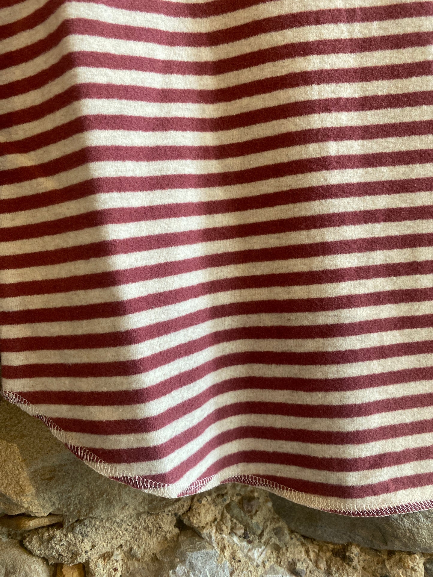 Maglia rigata beige old rose