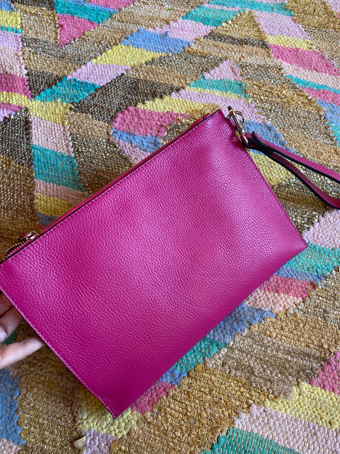 Pochette Cloe in pelle fuxia