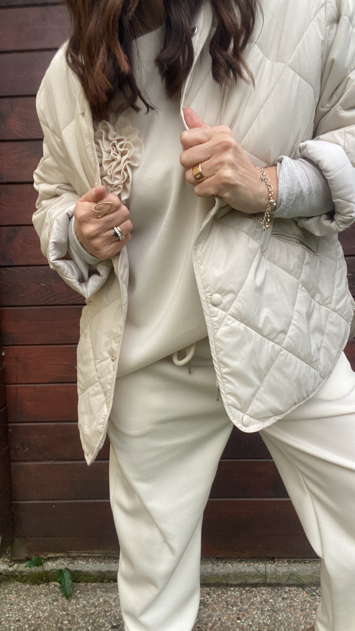 Giacca trapuntata Noè beige