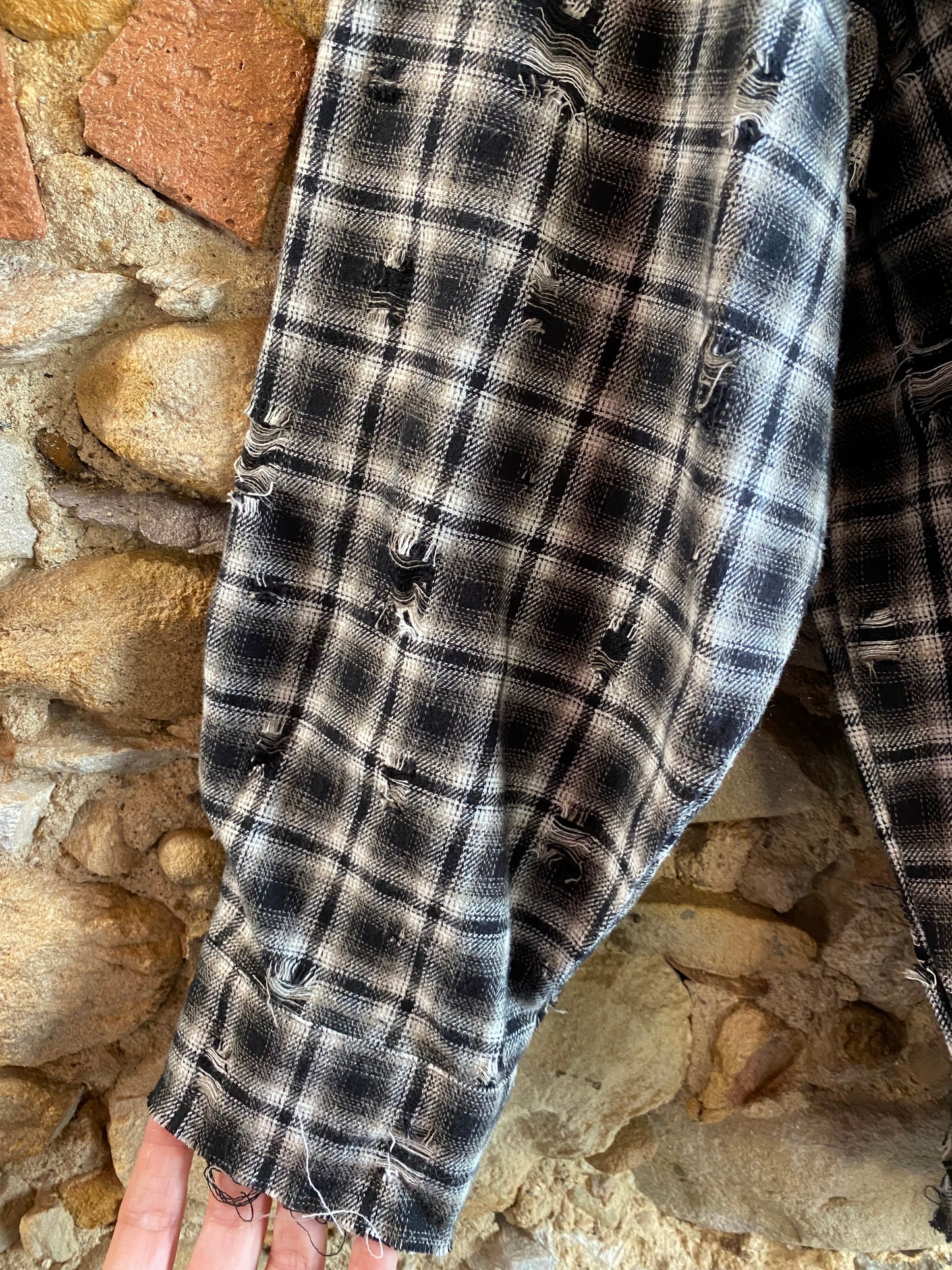 Camicia Mind check black grey