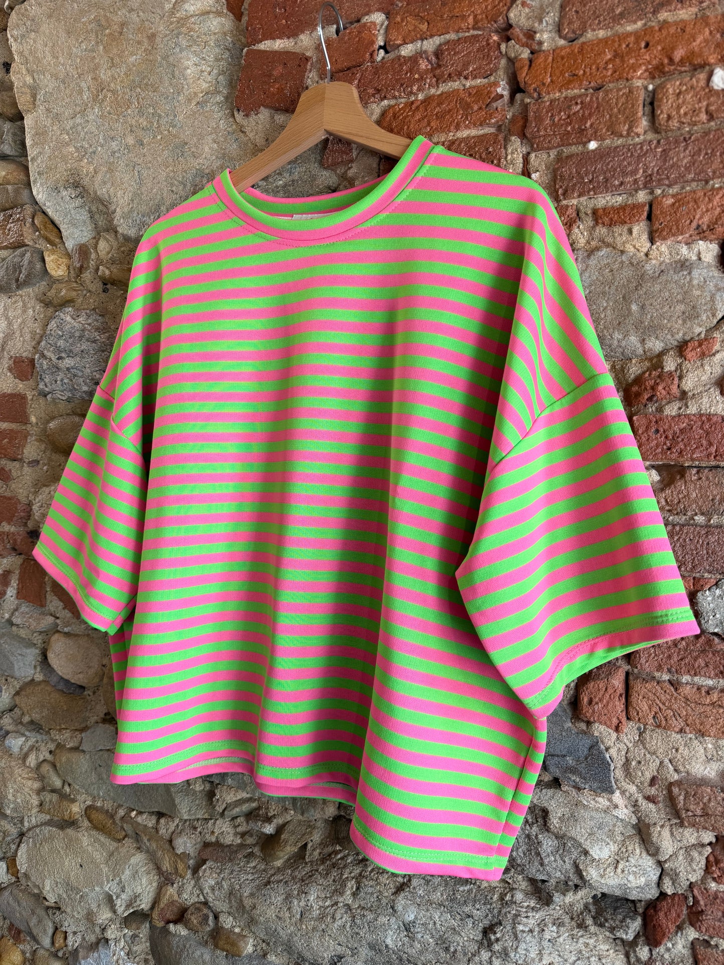 T-shirt Polly rosa bubble verde mela