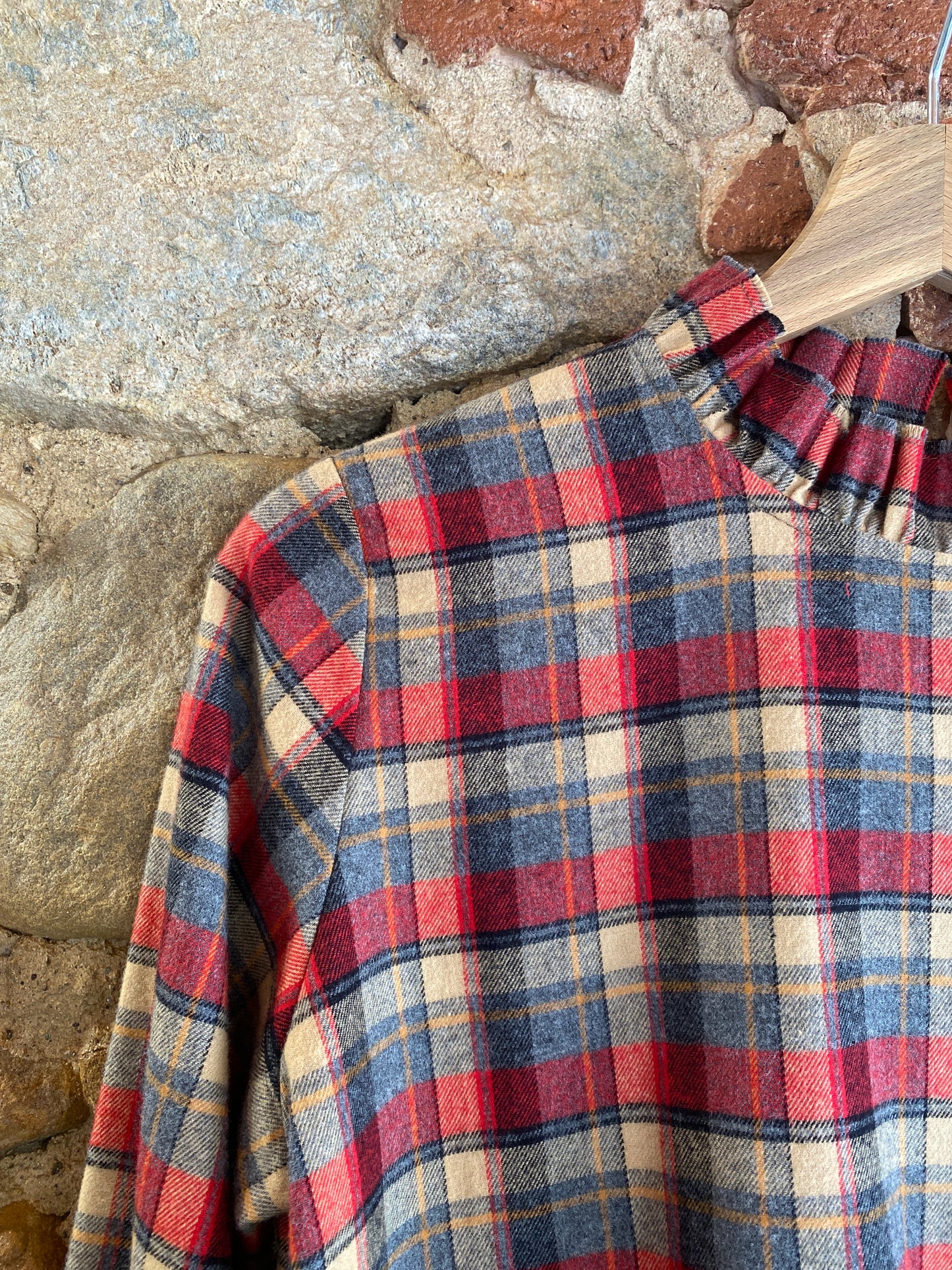 Camicia Andrea check grey beige bordeaux