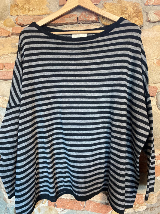 Maglia Stripped grey black