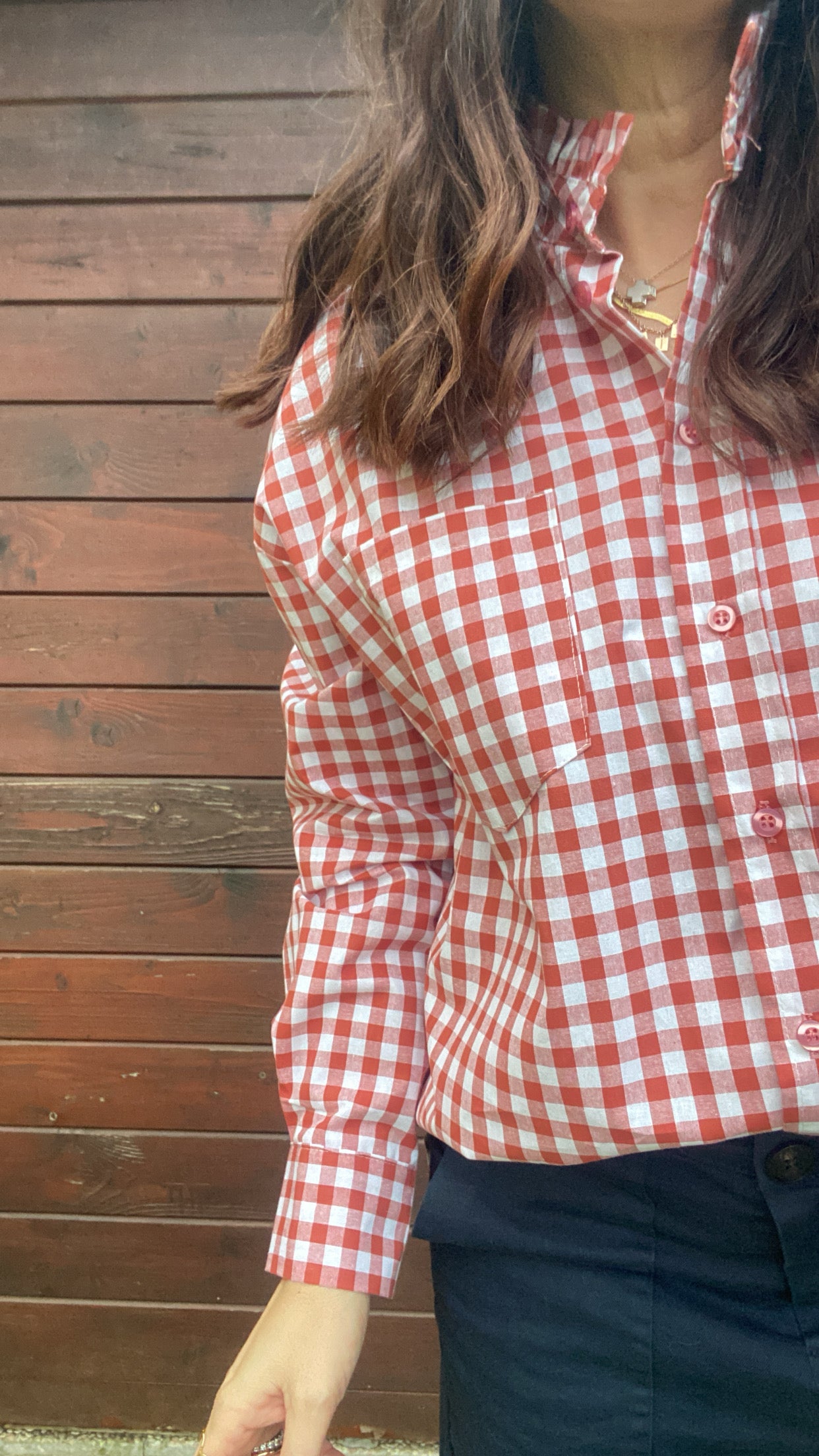 Camicia Jolina check bianco e pecan