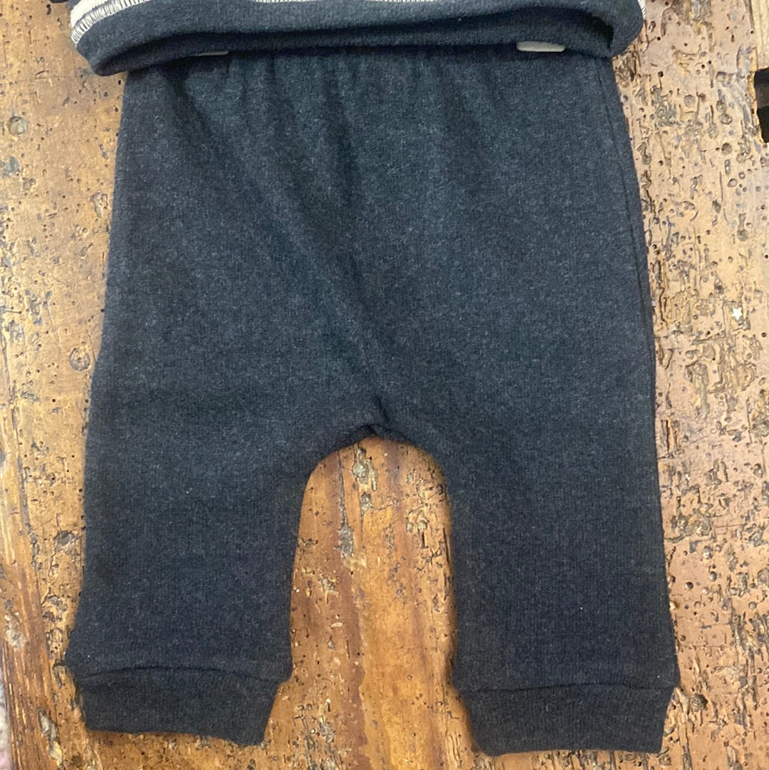 completo bambino caldo cotone grigio carbone e panna