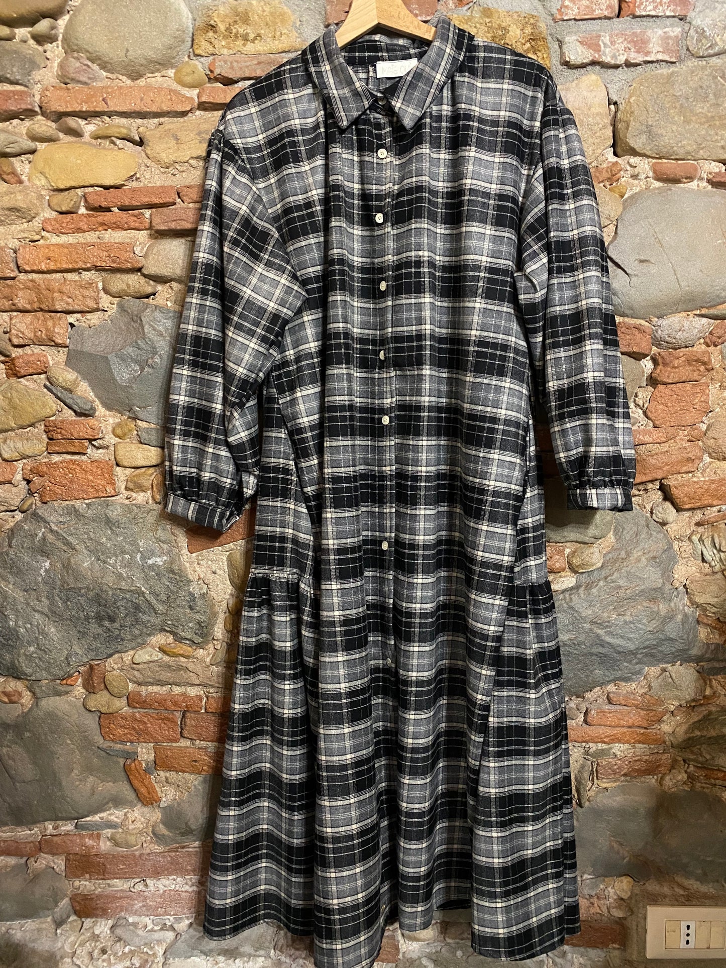 Abito Pauline check grey black
