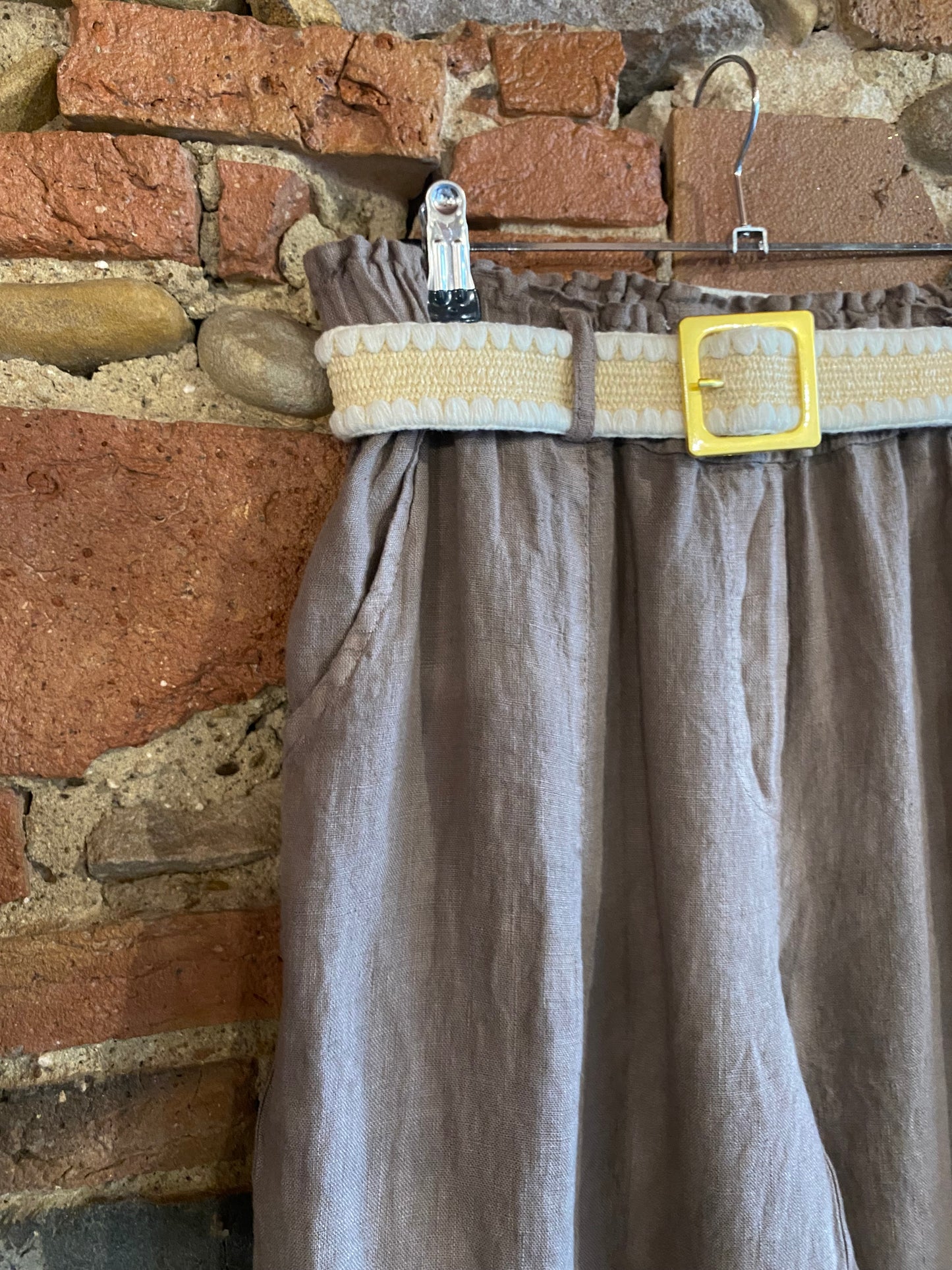 Pantalone Sweet Lino colore mocha mousse