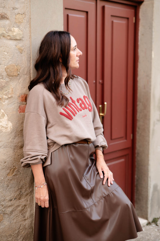Felpa Vintage tortora