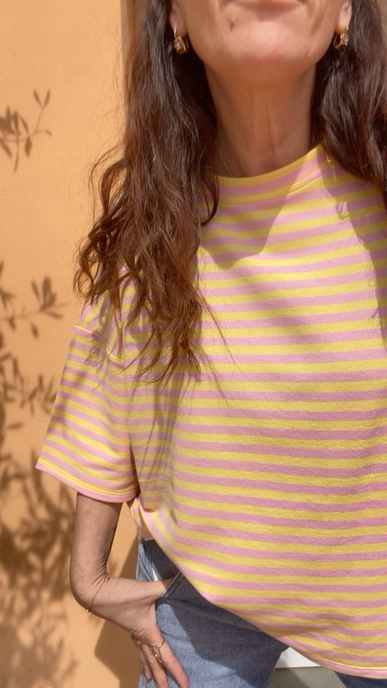T-shirt Polly rosa giallo