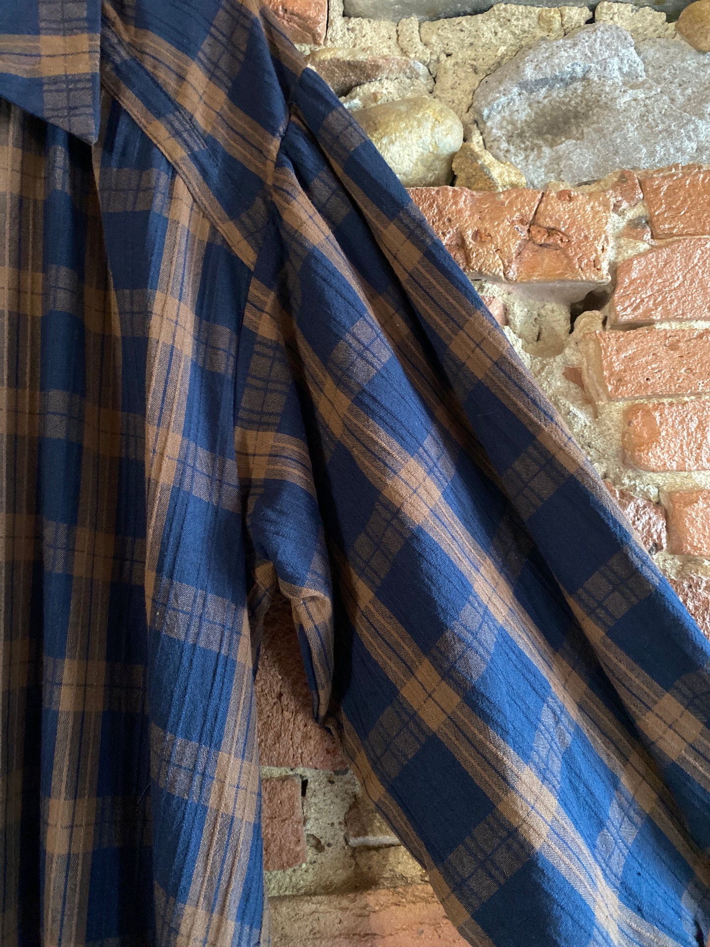Abito Pauline check blu brown