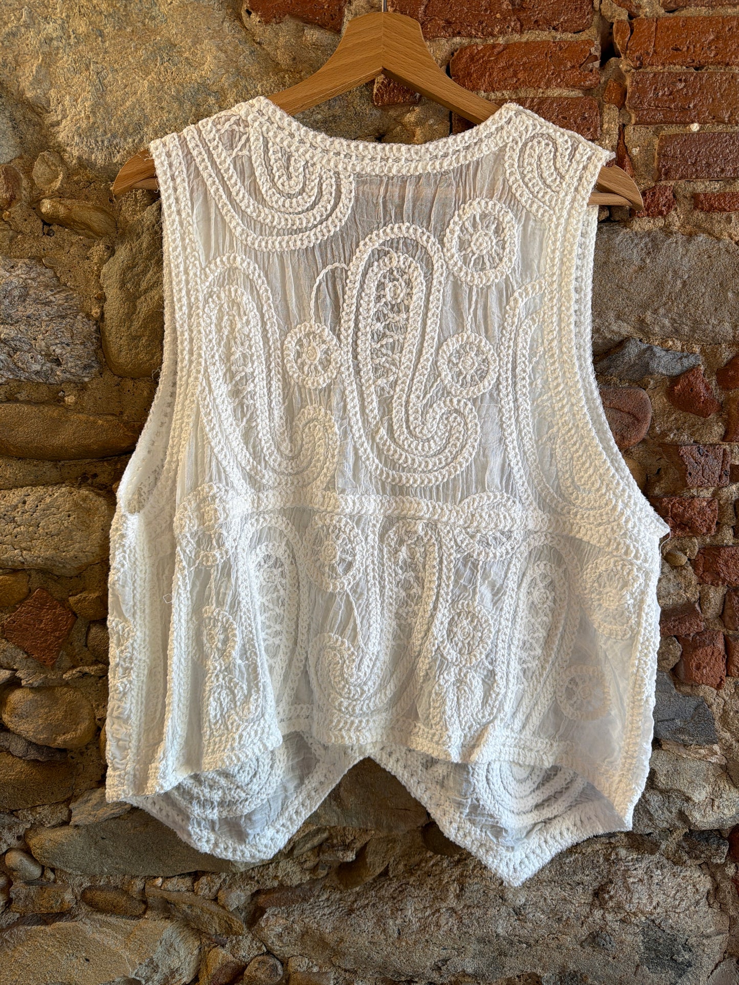 Gilet Crochet White