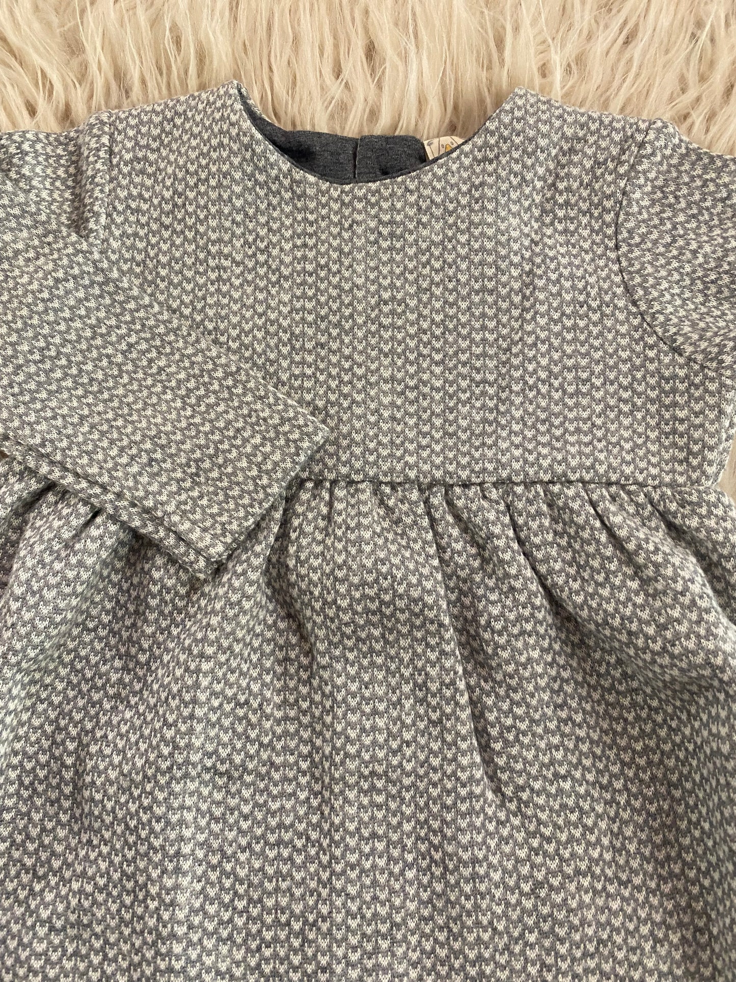 Tutina intera in jacquard colore grigio e bianco