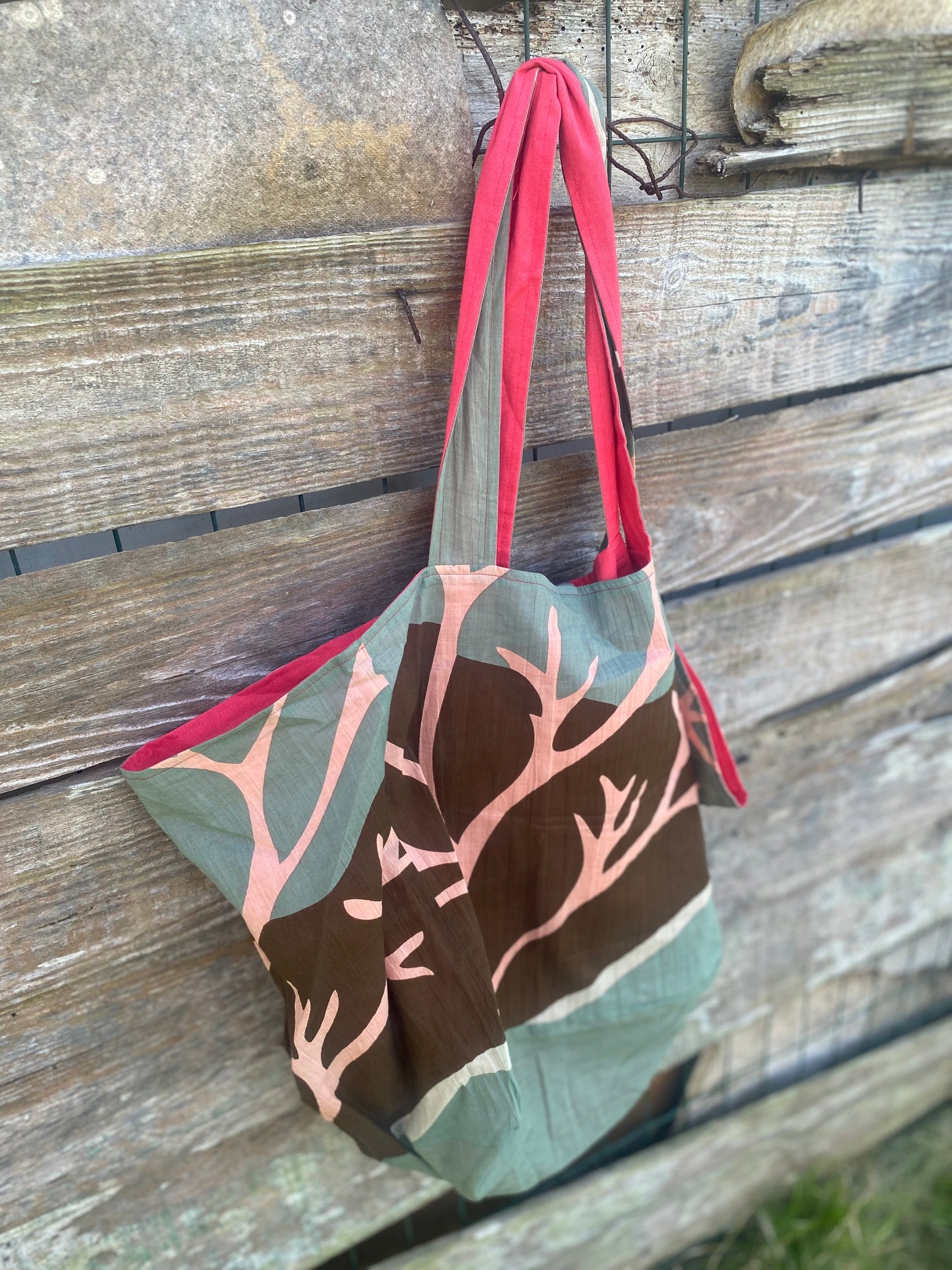 Borsa tote in cotone riciclato Luna Terracota