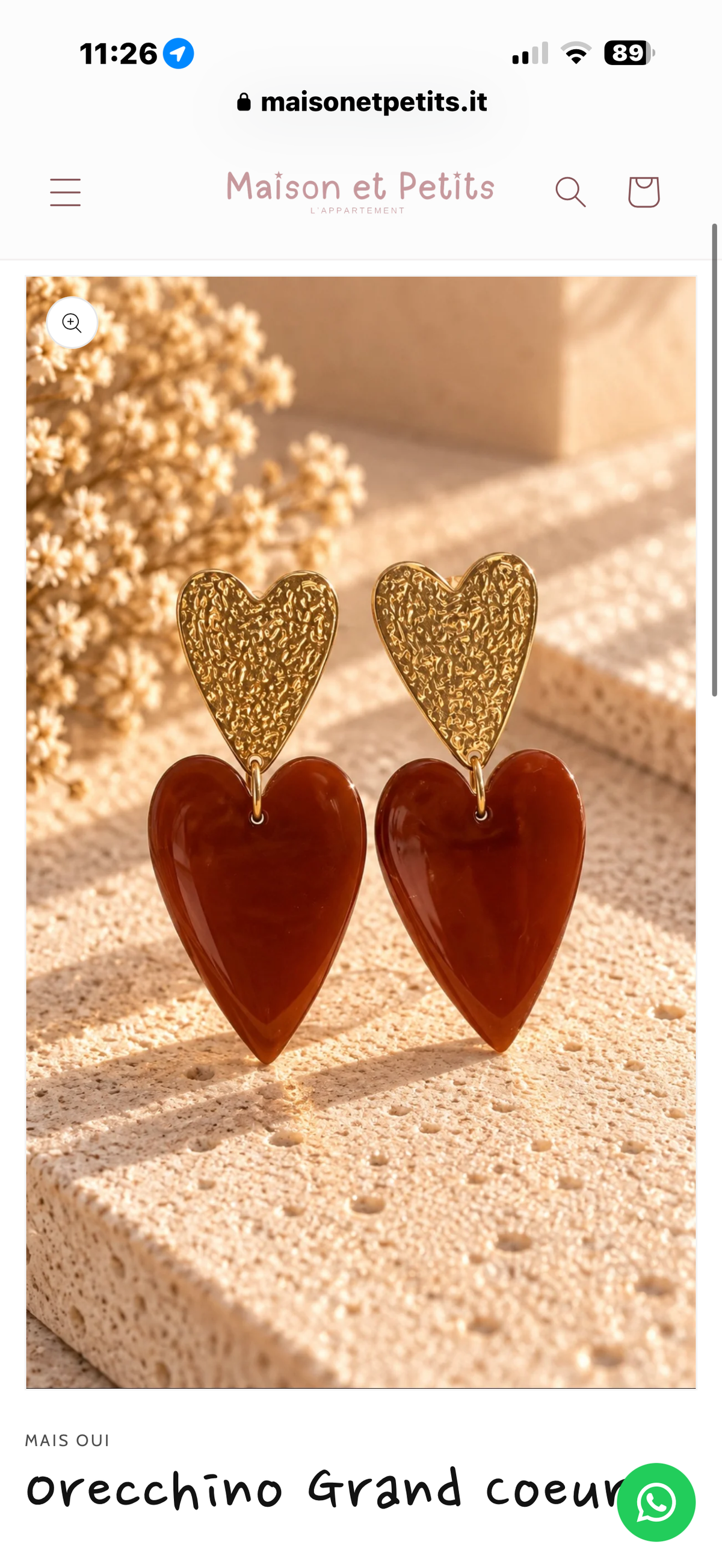 Orecchino Grand Coeur mou