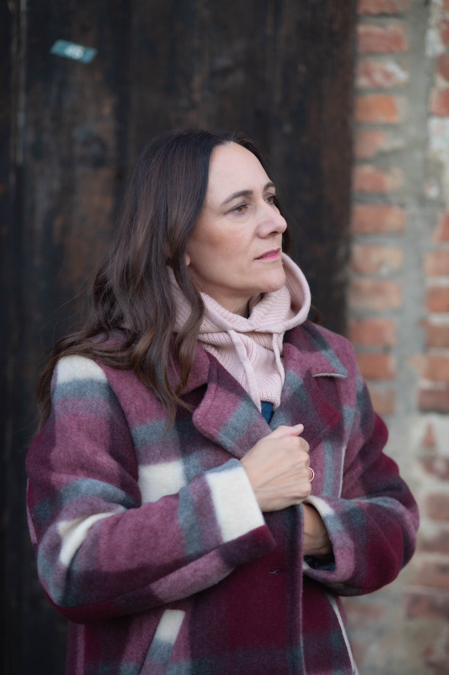 Giaccone Telma Check Burgundy