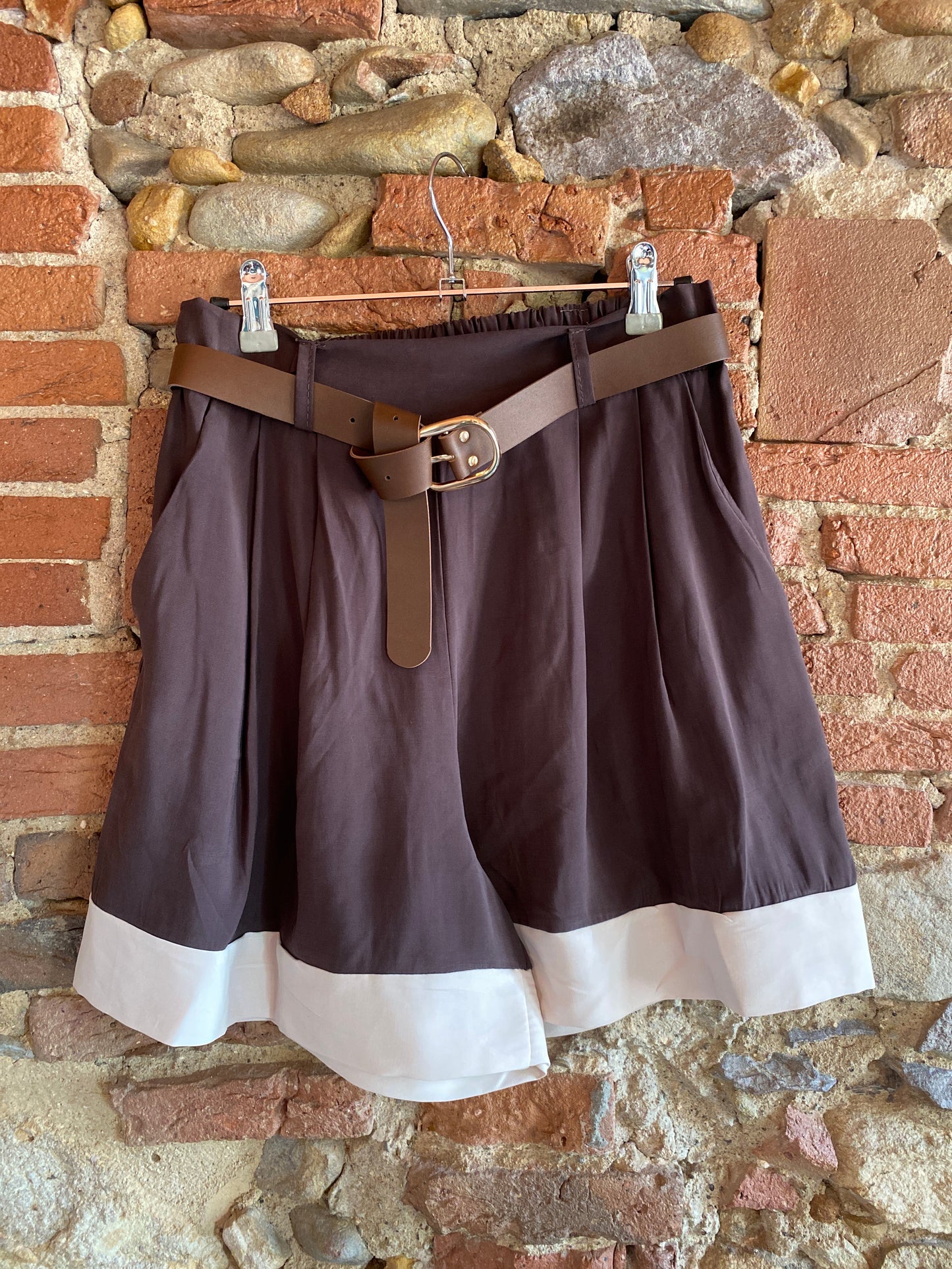 Pantaloncino Brigitte ciocco e panna