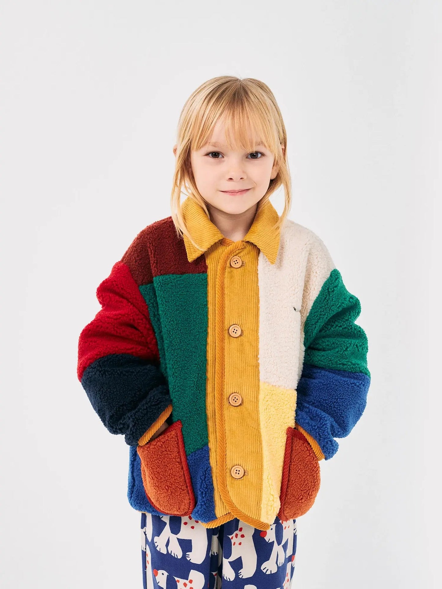 Giacca teddy multicolore