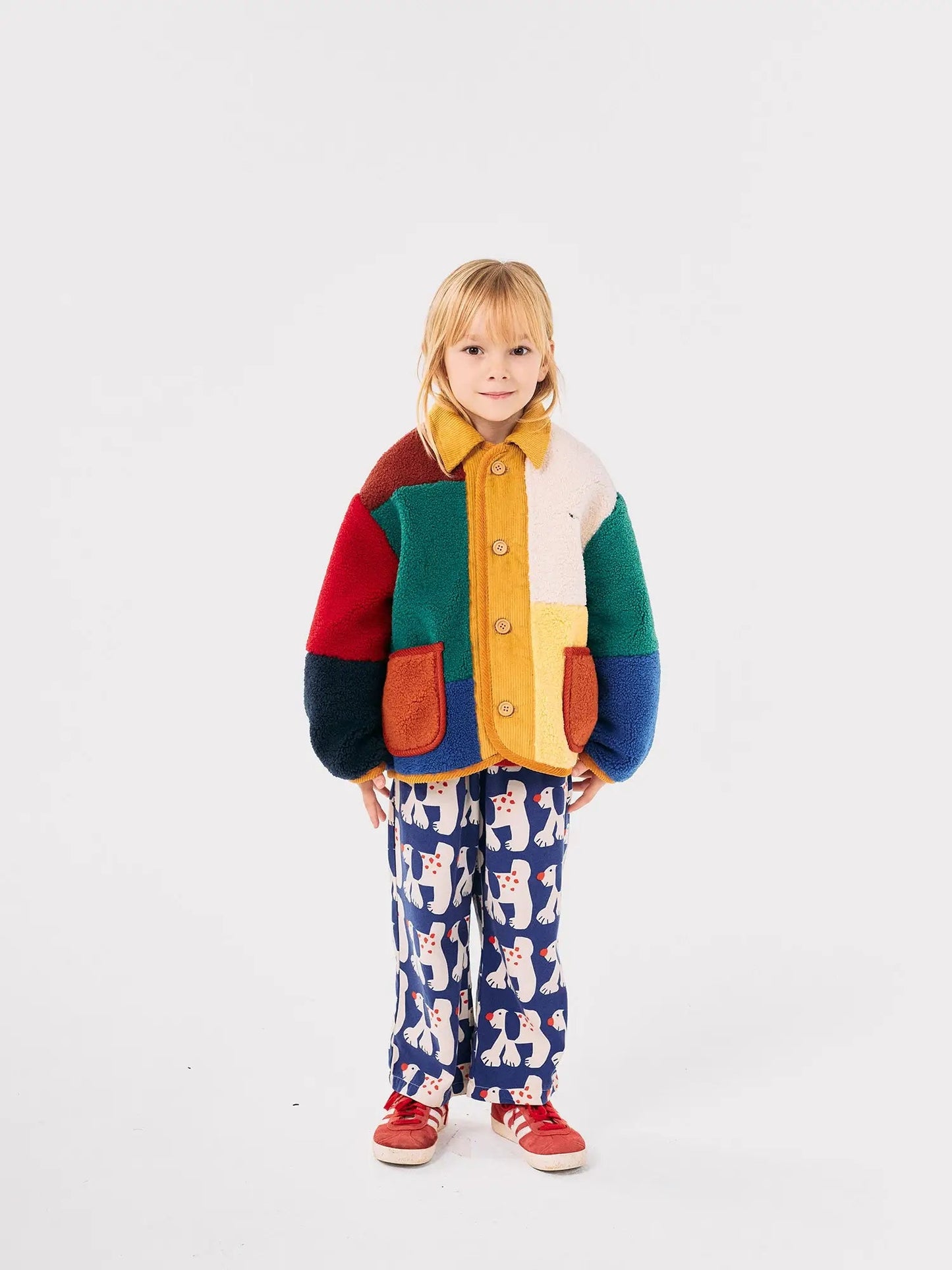 Giacca teddy multicolore
