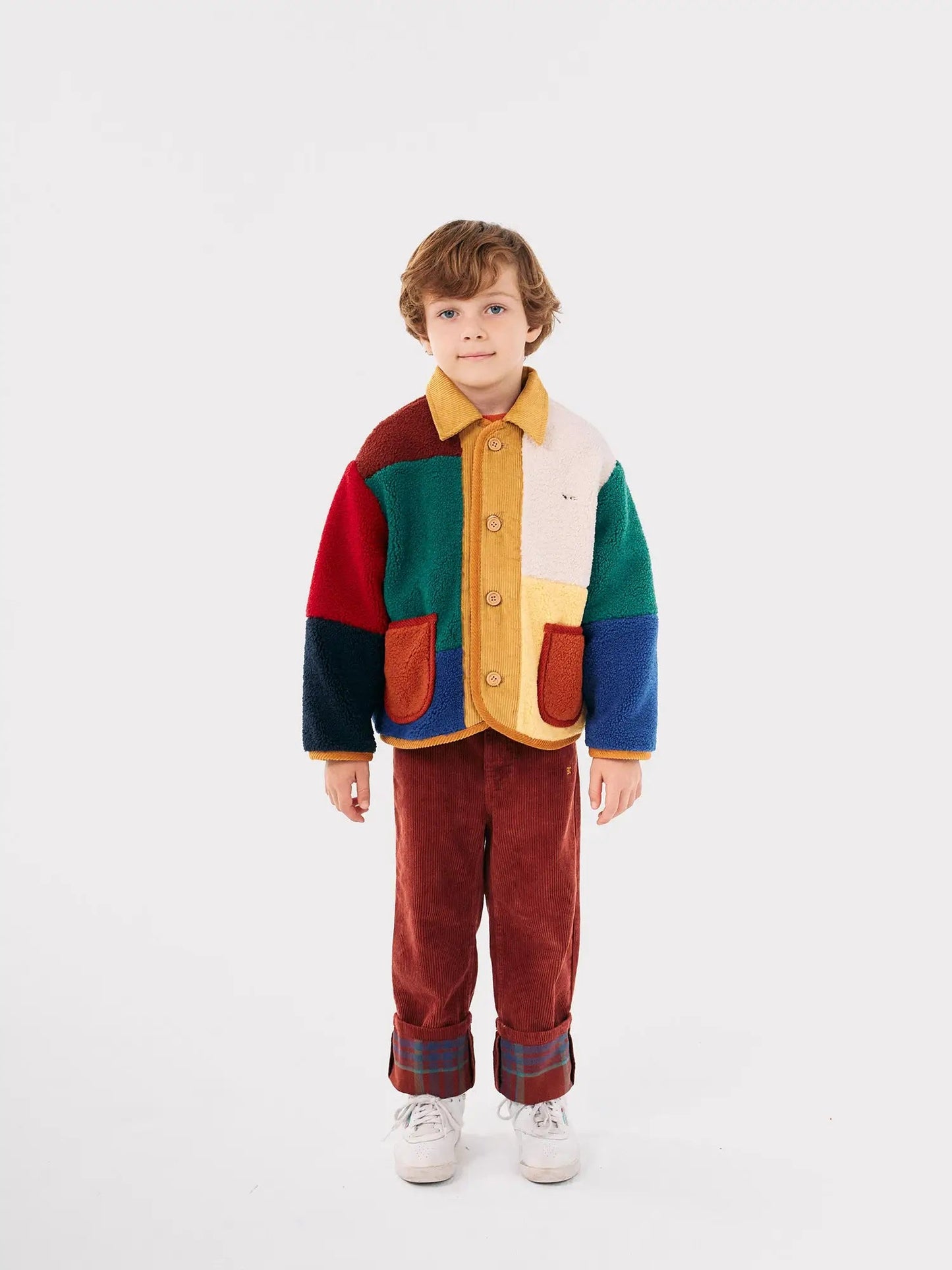 Giacca teddy multicolore
