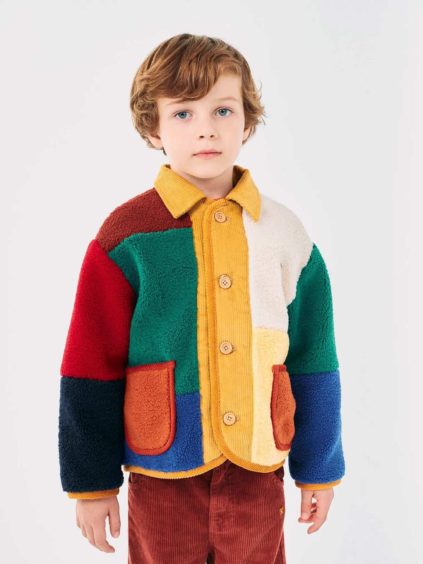 Giacca teddy multicolore