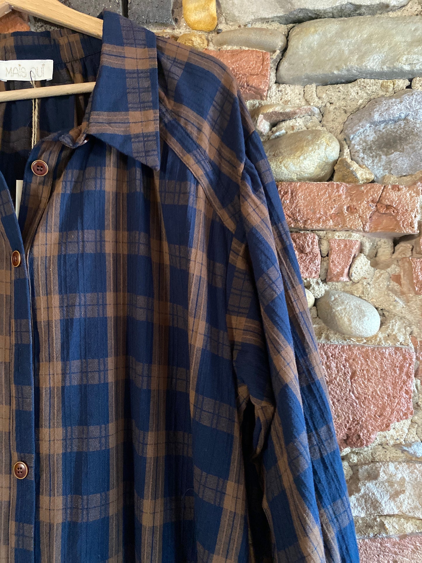 Abito Pauline check blu brown