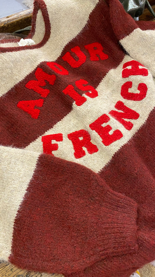 Maglione Amour is French burgundy