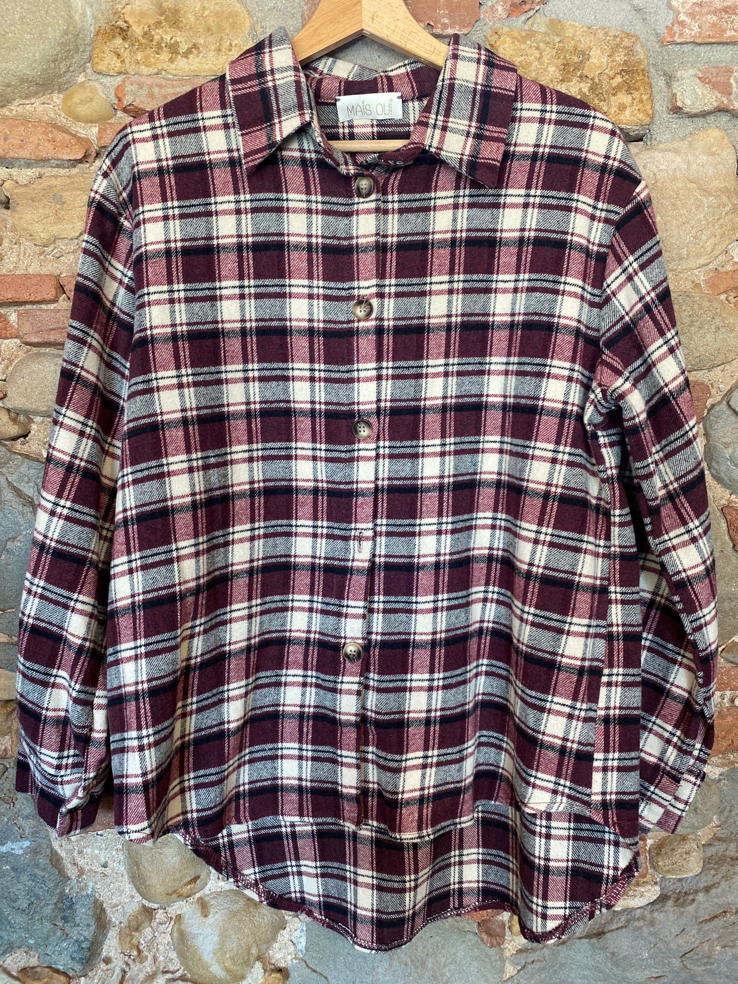 Camicia Dolly check prune/burgundy