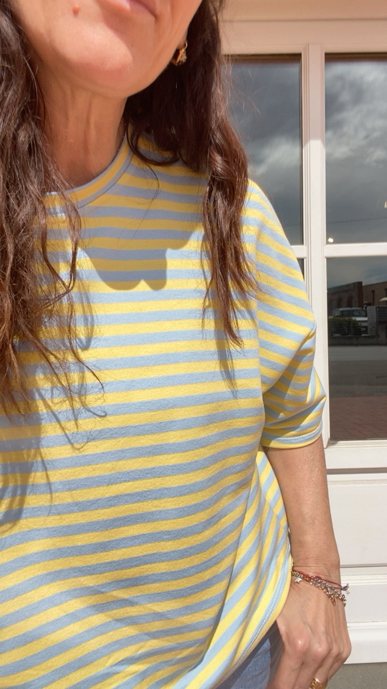 T-shirt Polly azzurro giallo