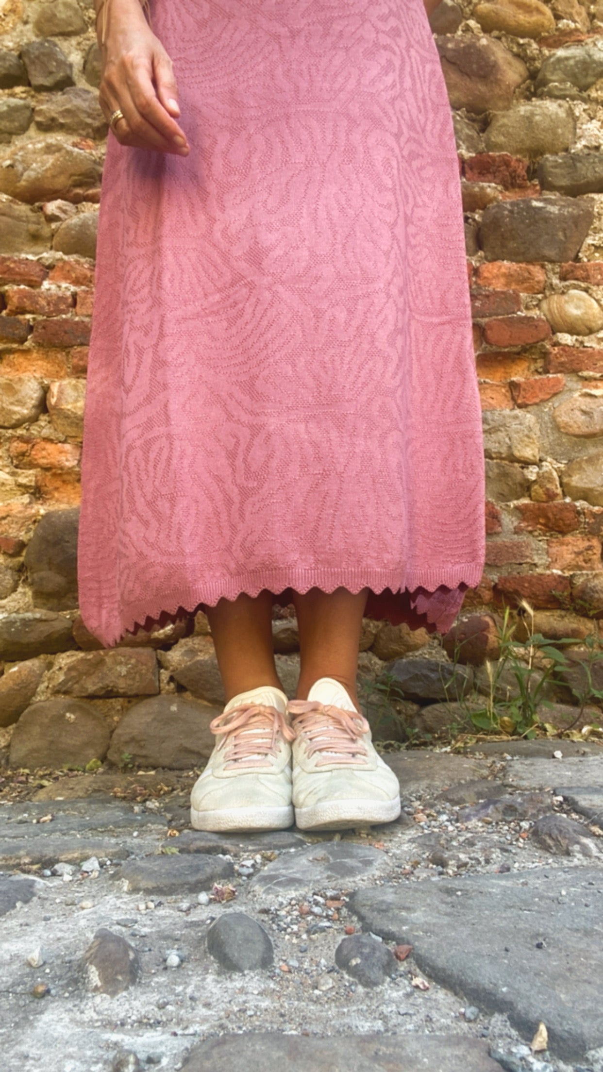 Abito in maglia di viscosa colore lampone