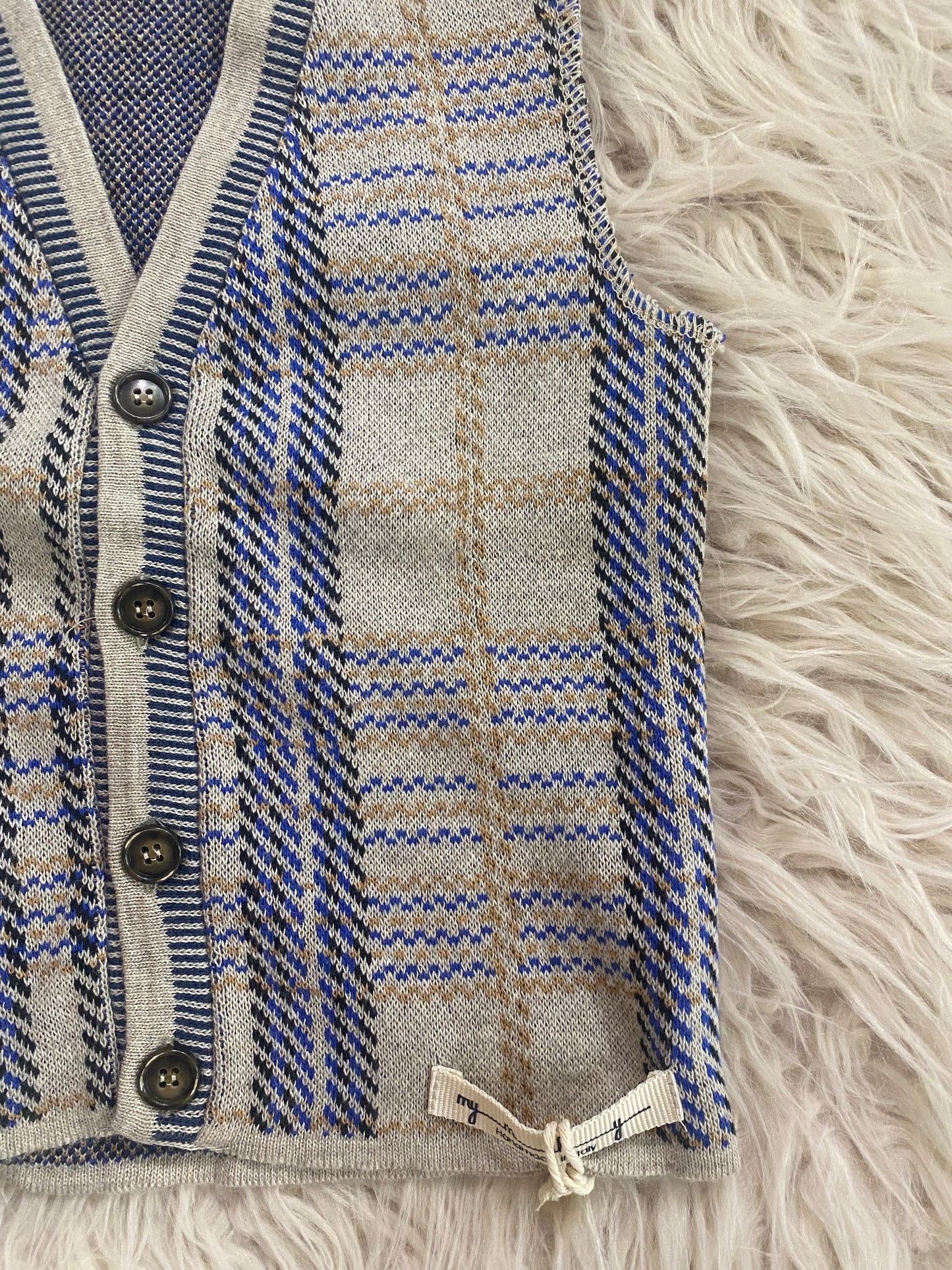 Gilet in maglia fantasia check