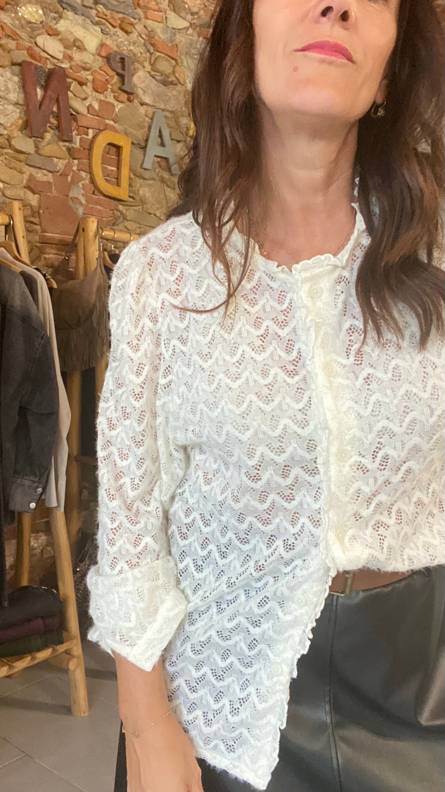 Maglia Dafne pizzo milk