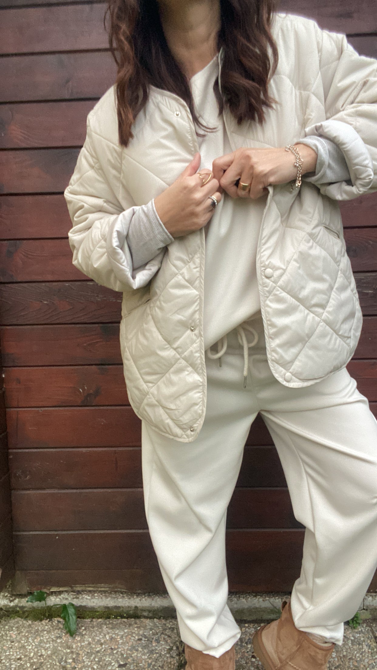 Giacca trapuntata Noè beige