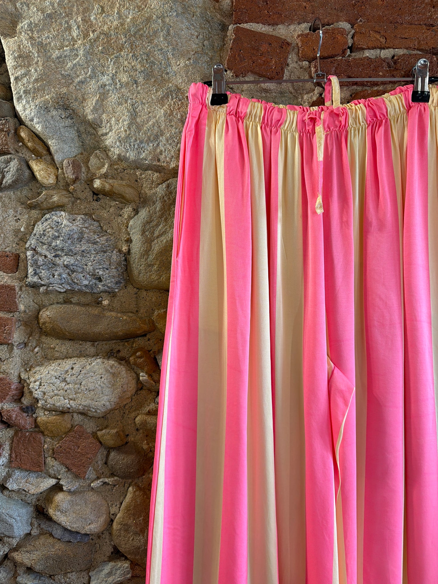 Pantalone Summer crema e rosa bubble