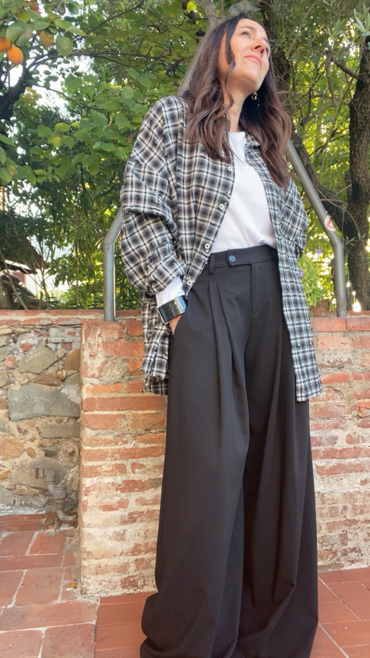 Camicia Mind check black grey
