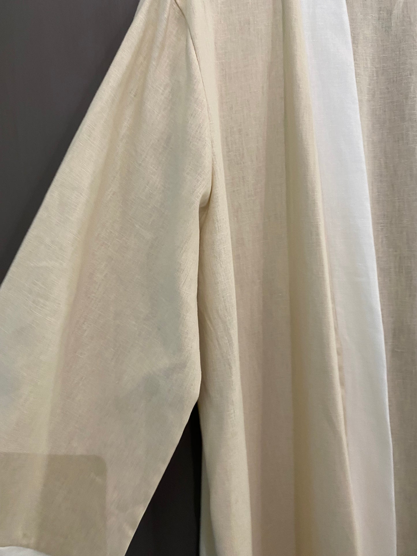 Charlotte Kimono donna in Lino e viscosa colore panna e bianco